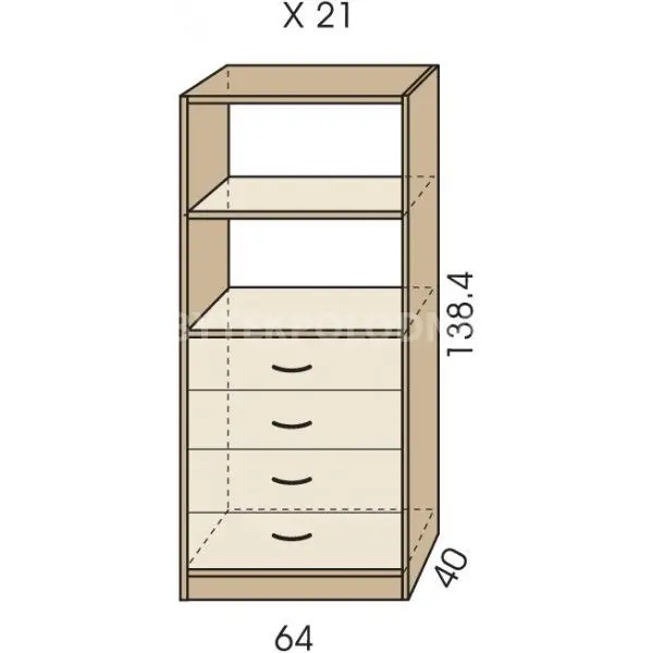 Vysoce Kvalitní Regál se zásuvkami JIM 5 X 21