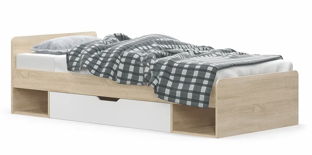 Cenový Hit Postel se zásuvkou TIPS dub sonoma/bílá mat