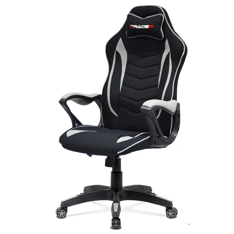 Akční Cena Herní křeslo, houpací mechanismus, stříbrná látka, KA-G408 GREY