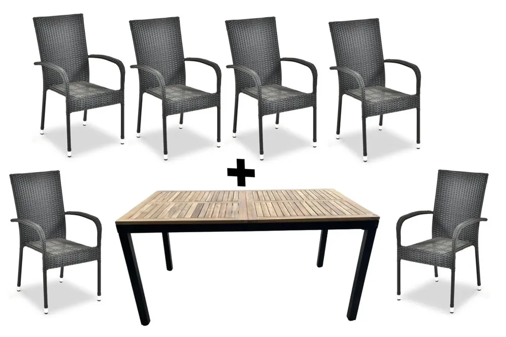 Nejlepší Cena Zahradní set 1+6P MATHO/PAR akacie/černá