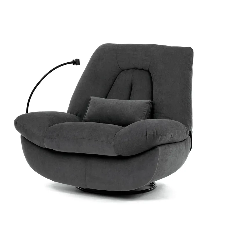 Oblíbený Polohovací křeslo, elektrické zabudované ovládání, šedá, látka, TV-7089 GREY2