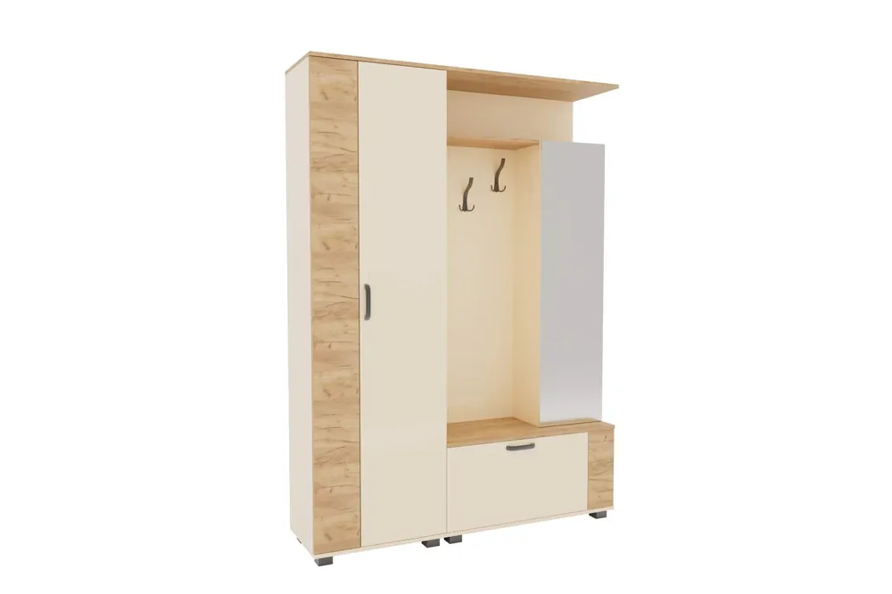 Objednat Nyní Předsíňová stěna se zrcadlem MIRA satin/dub artisam