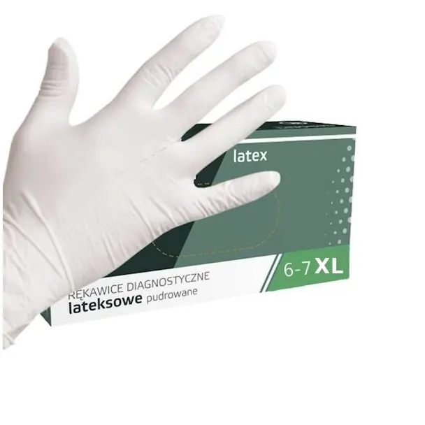 Vyšetřovací rukavice jednorázové latexové s pudrem XL - 100ks Přímo Od Výrobce
