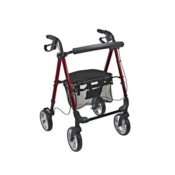 Víkendová Akce 4 - kolečkové hliníkové rehabilitační chodítko - PRESTIGE, bordové