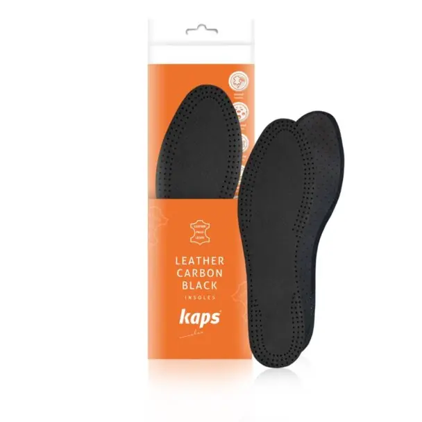Kožené vložky do bot Leather Carbon Black - dámské Cenový Hit