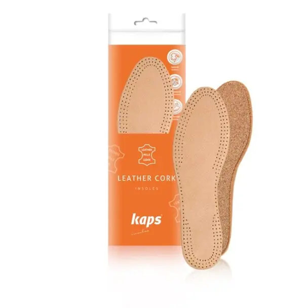 Koupit Online Pánské kožené vložky do bot s korkem, Leather Cork, 40