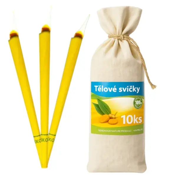 Tělové svíčky v plátěném vaku - 10 ks - bez esenciálních olejů Akční Cena