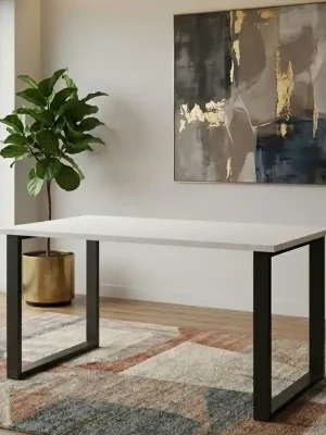 Jídelní stůl Loft 138/90, bílá/černá Levný