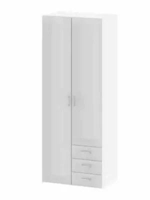 Skříň Sid 2d3s bílý lesk/ bílá Sezónní Sleva
