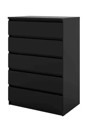 Komoda Simplicity 5s černá MAT Vrácení Zdarma