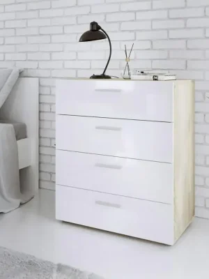 Komoda Pedro 501 oak/bílý lesk Levný