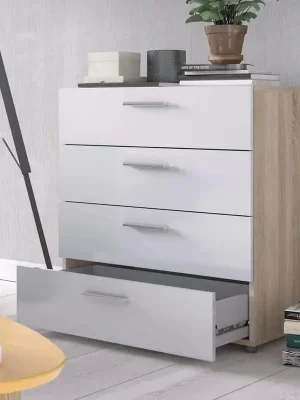 Výprodej Komoda Pedro 505 oak/bílý lesk