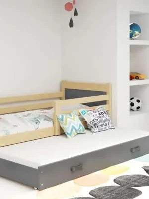 Nejprodávanější Postel s přistýlkou Riky II 90x200 borovice/grafit