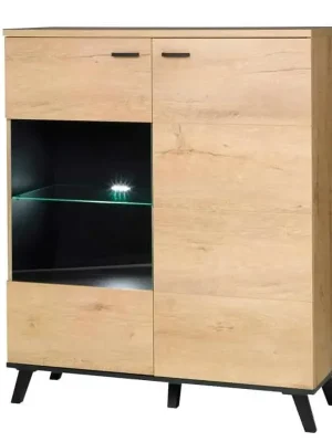Vitrína Jocker R4 dub lefkas/černá Nakupujte Hned