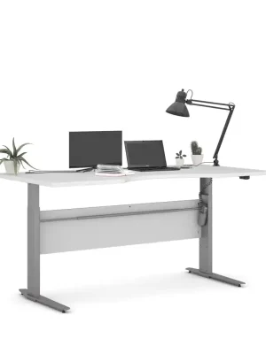 Výškově nastavitený psací stůl Office 474/448 bílá/silver grey Ověřený