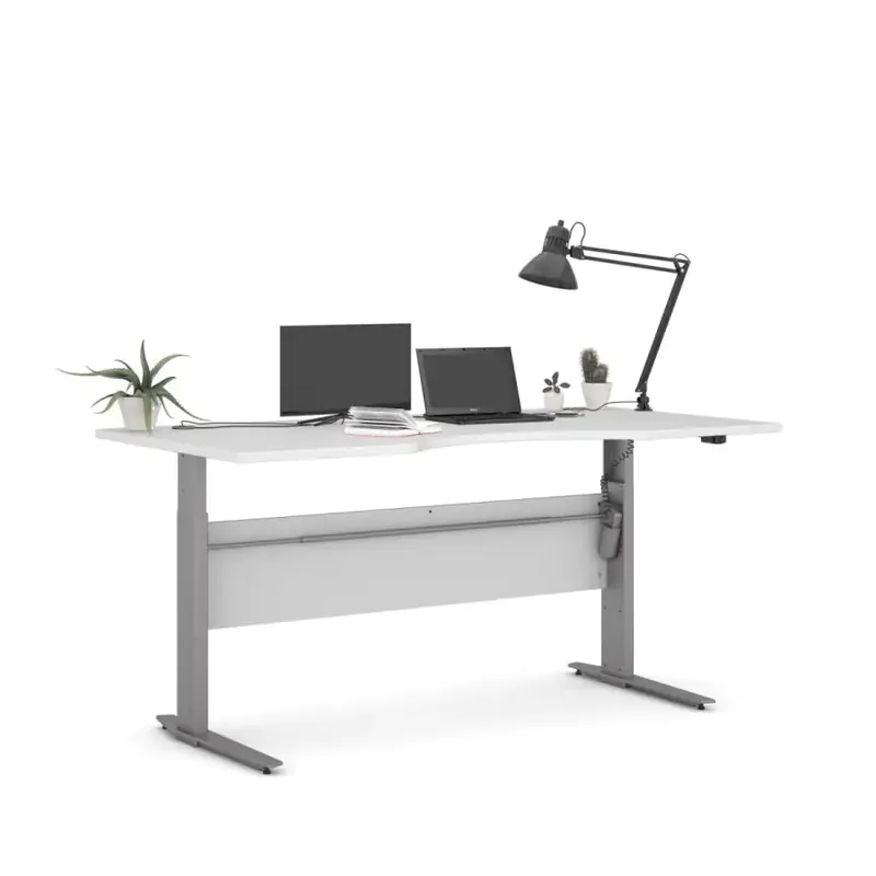 Výškově nastavitený psací stůl Office 474/448 bílá/silver grey Ověřený