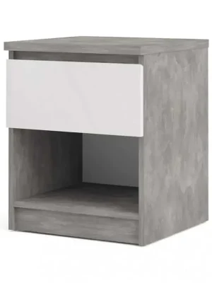 Noční stolek Simplicity 238 beton/bílý lesk Nejlepší Volba