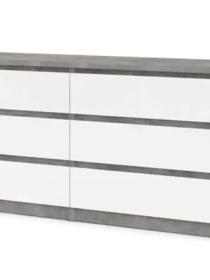 Komoda Simplicity 232 beton/bílý lesk Sezónní Sleva
