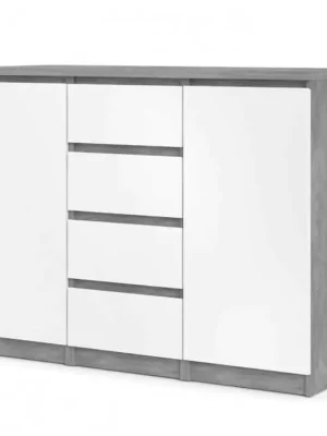 Komoda Simplicity 236 beton/bílý lesk Sleva