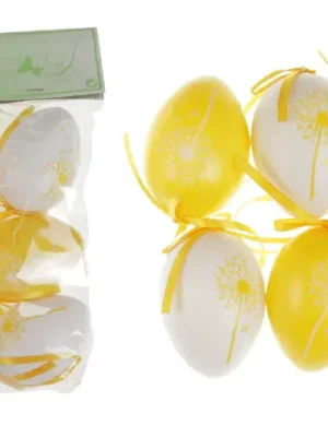 Akční Nabídka Vajíčka plastová žlutá a bílá, sada 6 kusů VEL5049-YEL