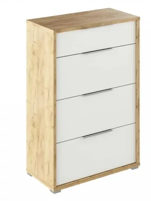 Vysoce Kvalitní Komoda se čtyřmi šuplíky RIOMA TYP 22 - dub artisan/bílá