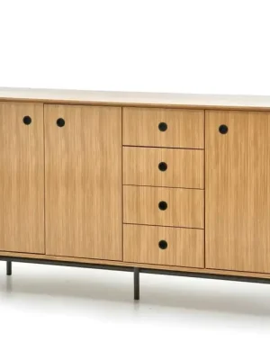 Sleva Komoda SMART KM-1, dub/černá