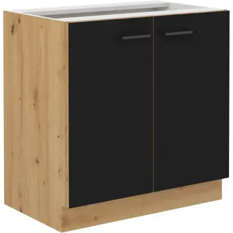 Kuchyňská skříňka Molly 80 D 2F BB černá/dub artisan Vrácení Zdarma