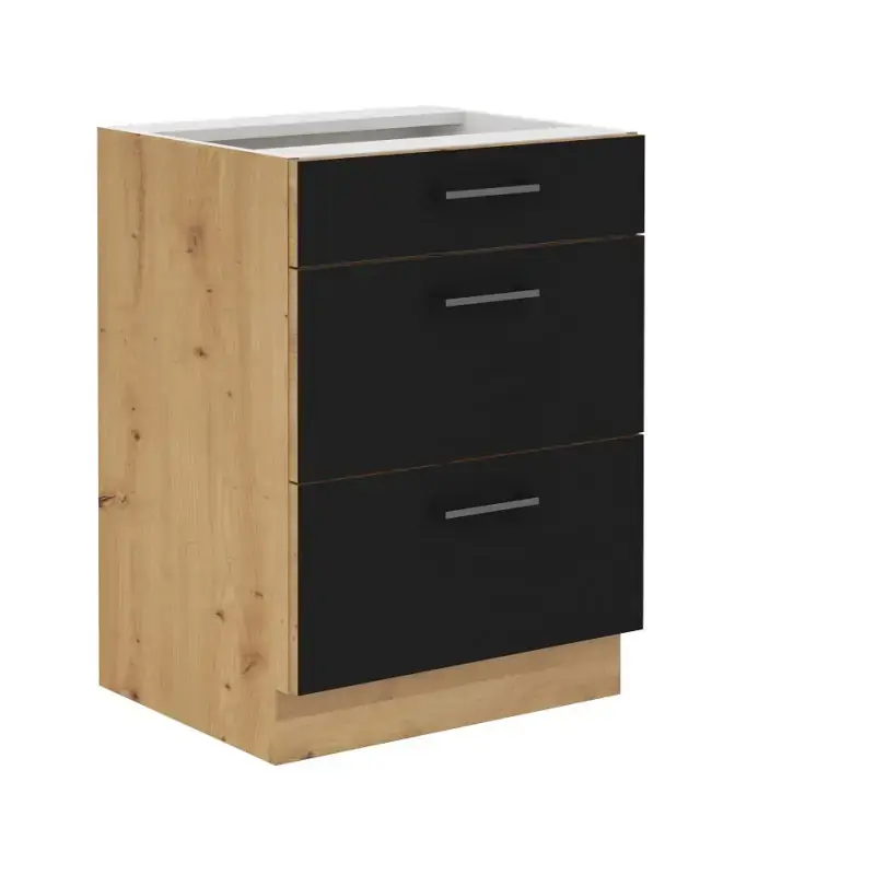 Kuchyňská skříňka Molly 60 D 3S BB černá/dub artisan Originální