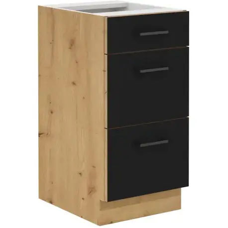 Kuchyňská skříňka Molly 40 D 3S BB černá/dub artisan Super Cena
