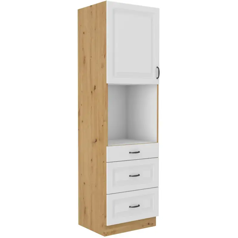 Kuchyňská skříň Stipe na vestavenou troubu 60 DPS 210 3S 1F bílá/dub artisan Výprodej