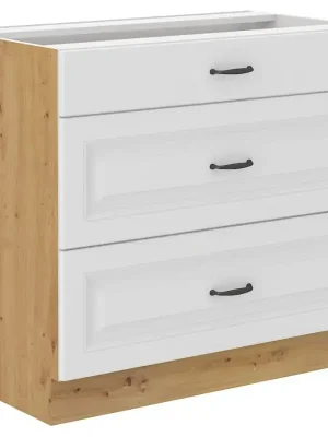 Odeslání Ihned Kuchyňská skříňka Stipe 80 D 3S BB bílá/dub artisan