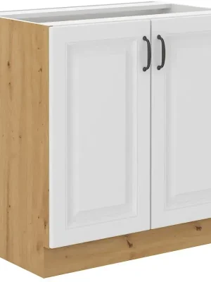 Kuchyňská skříňka Stipe 80 ZL 2F BB bílá/dub artisan Nejlepší Volba