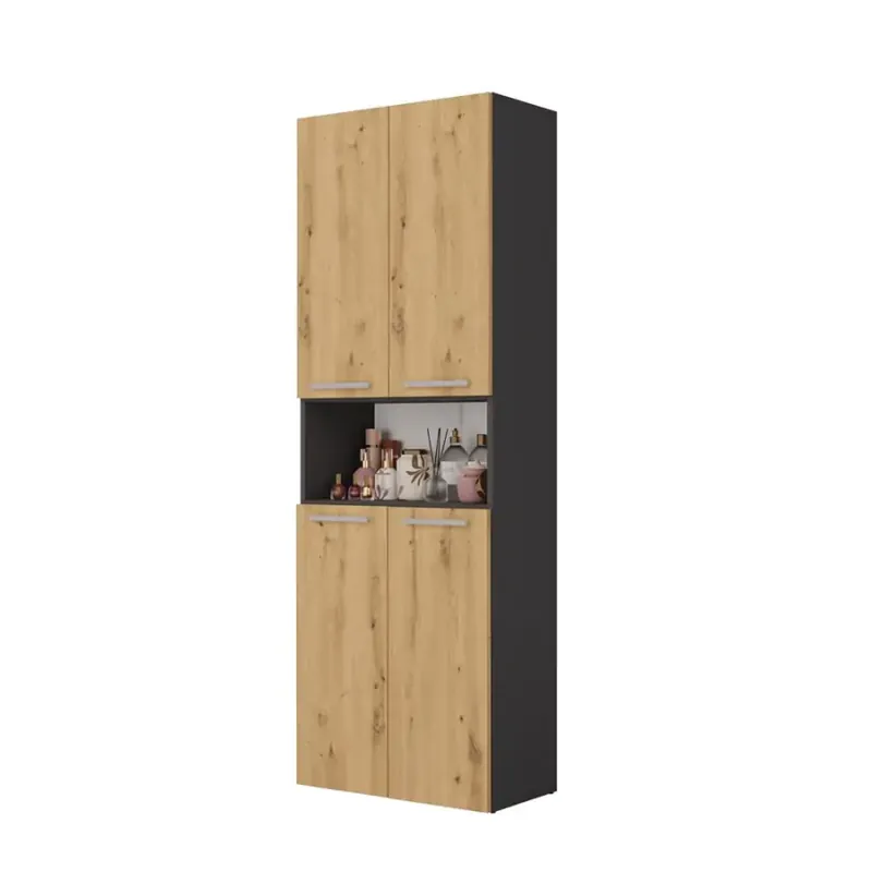 Akce Koupelnová skříňka Noeli 2DK2K antracit/dub artisan