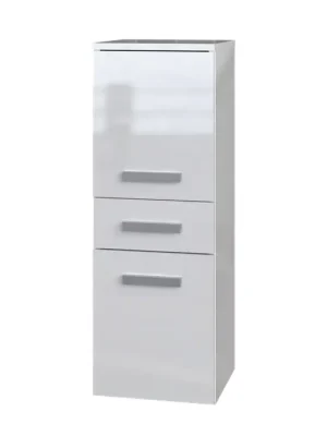 Koupelnová skříňka Noeli V 2D1S bílá/bílý lesk Nejlepší Volba