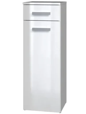 Koupelnová skříňka Noeli V 1D1S bílá/bílý lesk Aktuální