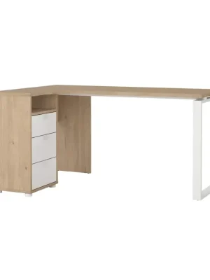 Psací stůl rohový Sigal 600/03, jackson hickory/bílá Vrácení Zdarma