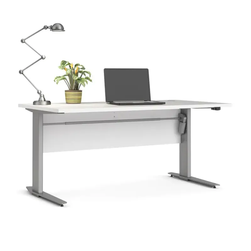 Výškově nastavitelný stůl Office 80400/318 - bílá/silver Výprodej