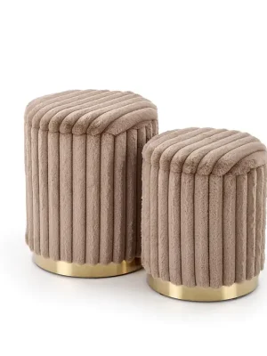 Vrácení Zdarma Set 2 taburetů FIDO - cappuccino/zlatá