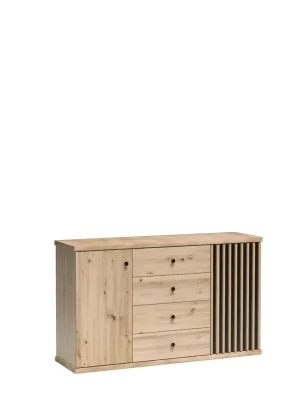 Finální Výprodej Komoda CALI C4 - dub artisan/černá