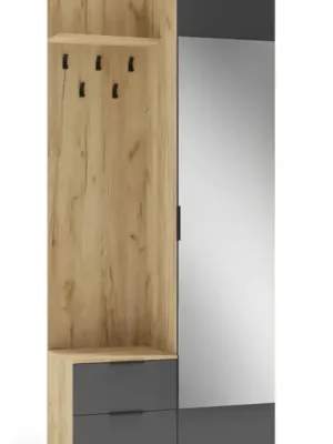 Cenově Výhodný Předsíňová stěna CORAL - dub zlatý/antracit